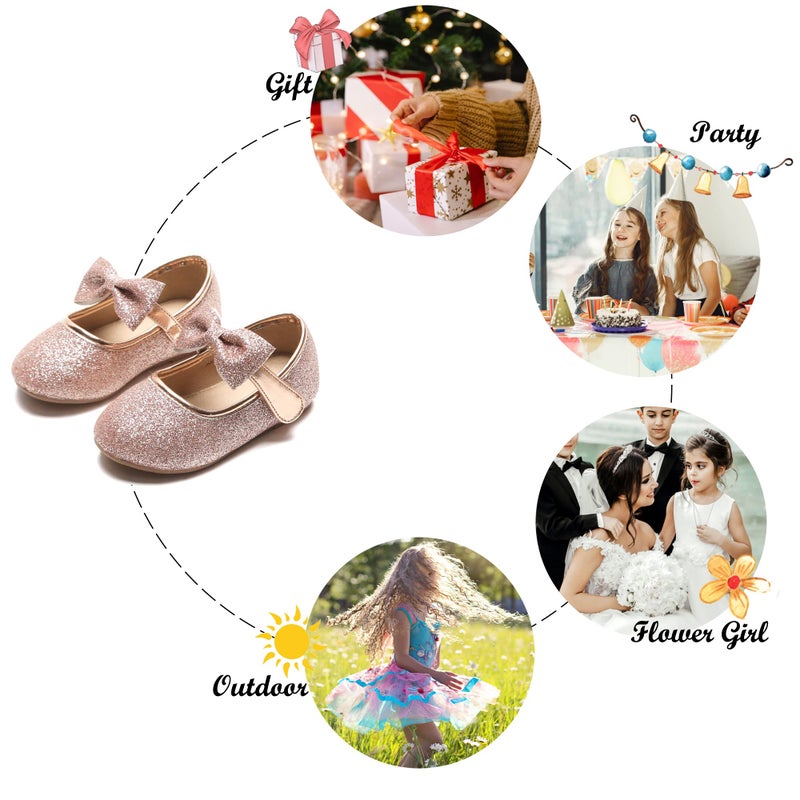 Felix & Flora Girls Mary Jane Flat Dress Shoe for Toddler Little Kid Party School (7 Toddler,Pink) - Image 5